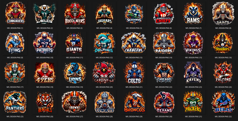 NFL NEW MASCOT DESIGNS   (32 PNGs)