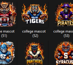 College Mascot Designs BUNDLE  (130 PNGs)