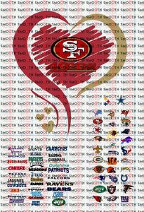 FOOTBALL HEART (SVG) with 32 TEAMS LOGO SET