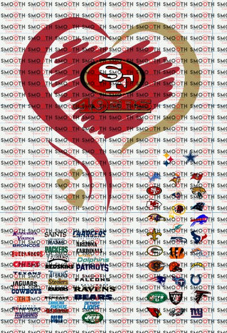 FOOTBALL HEART (SVG) with 32 TEAMS LOGO SET