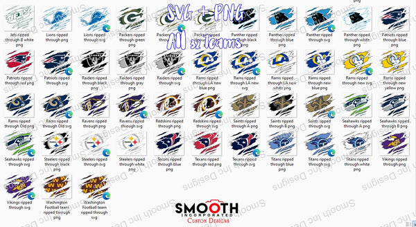 Ripped logo All 32 Teams (SVG + PNG BUNDLE)