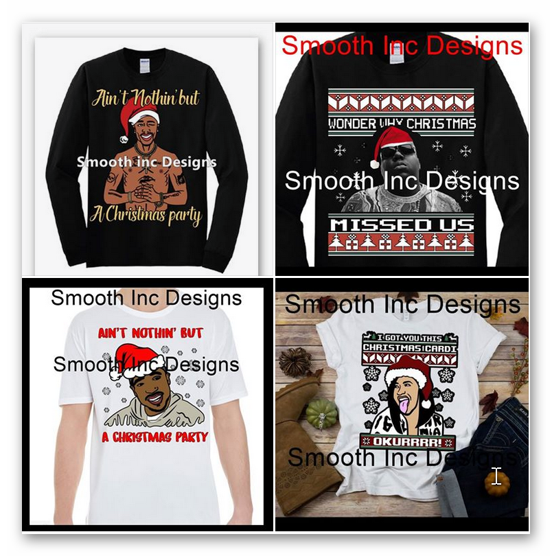 Cardi, Biggie, and Tupac Christmas Sweaters