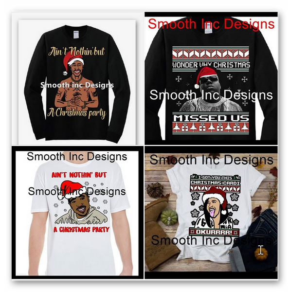 Cardi, Biggie, and Tupac Christmas Sweaters