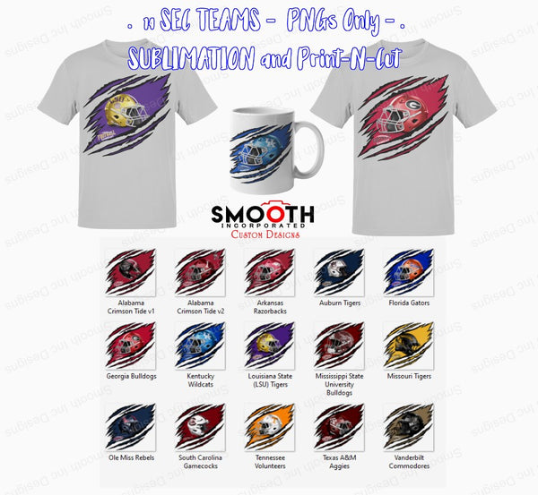 SEC COLLEGE Football Helmet PNG BUNDLE (14 Teams) DESIGN 2