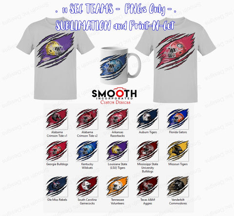 SEC COLLEGE Football Helmet PNG BUNDLE (14 Teams) DESIGN 2