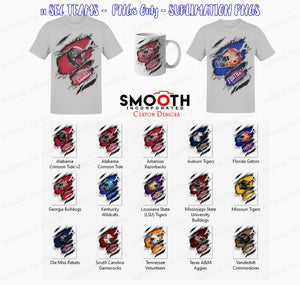 SEC COLLEGE Football Helmet PNG BUNDLE (14 Teams) DESIGN1