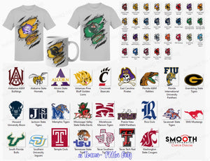 25 COLLEGE RIPPED Football Helmet (PNG BUNDLE)
