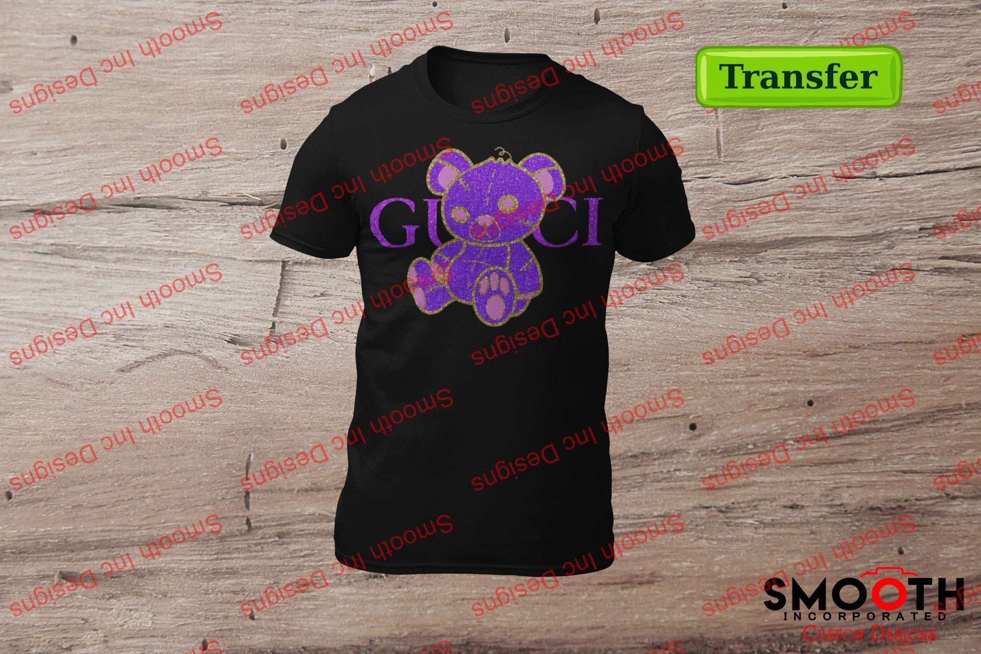 Gucci Inspired Bear (with/without Glitter Look) (DTF TRANSFER)