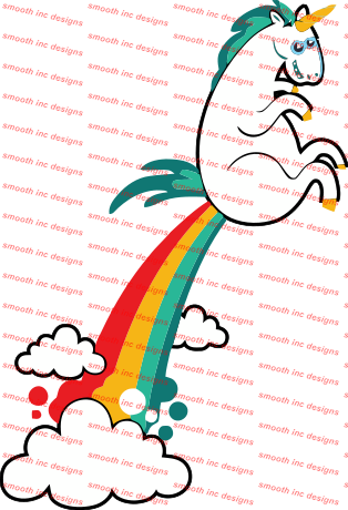 unicorn fart rainbow cloud